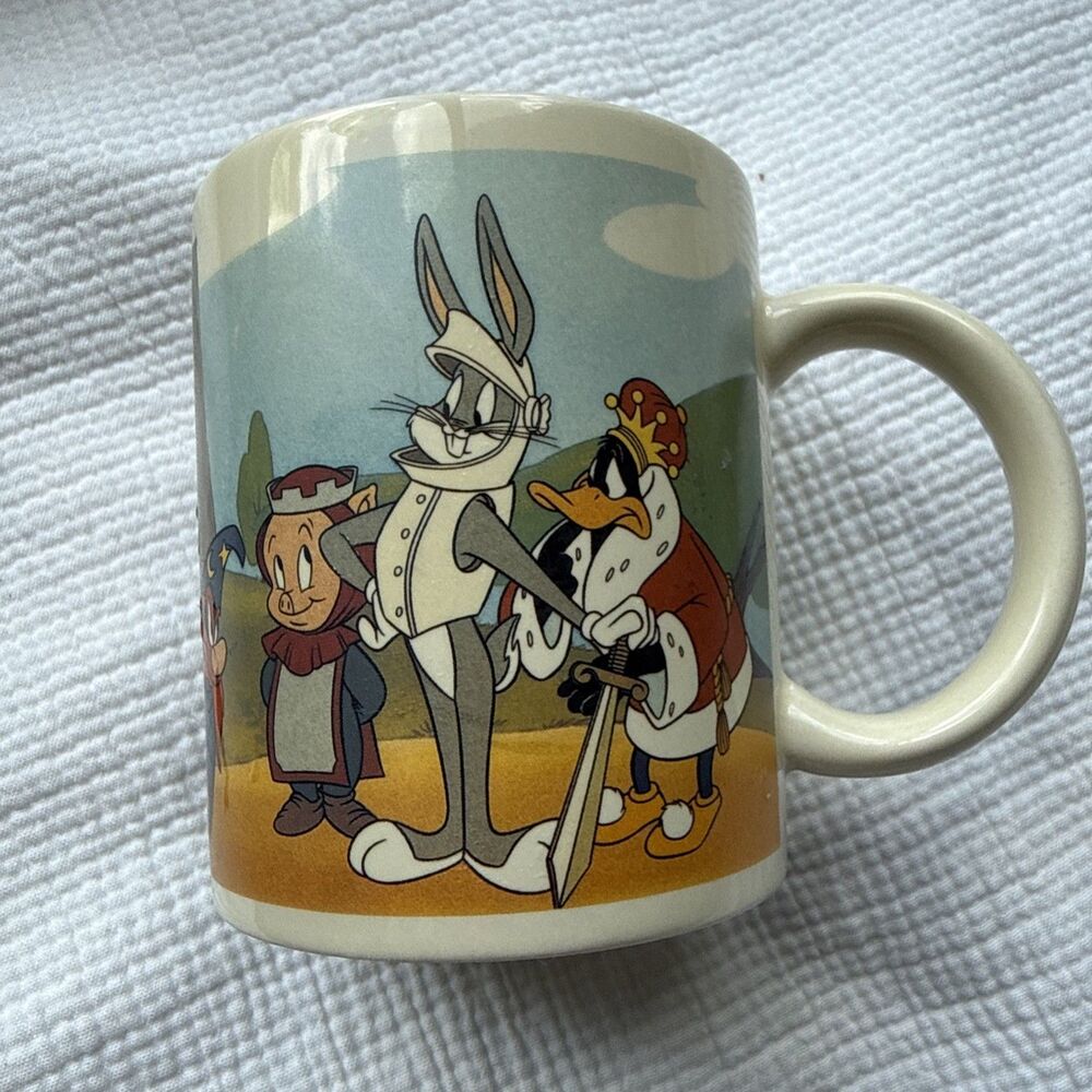 Vintage 1993 Bugs Bunny Warner Bros Mug King Arthur Court Daffy Yosemite Elmer
